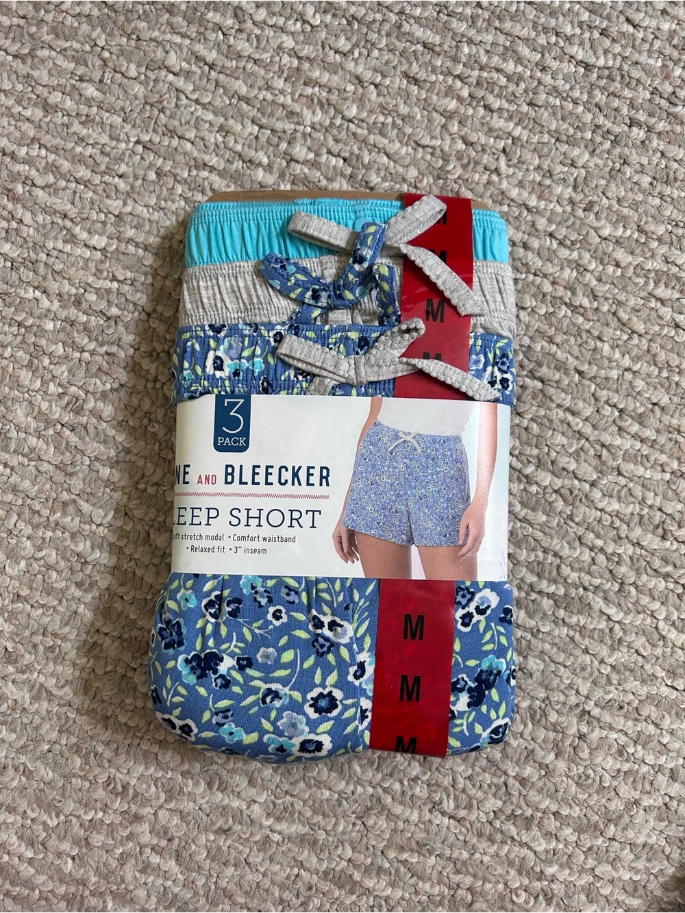 New Jane & Bleeker Ladies Sleep Shorts -3 pk size M